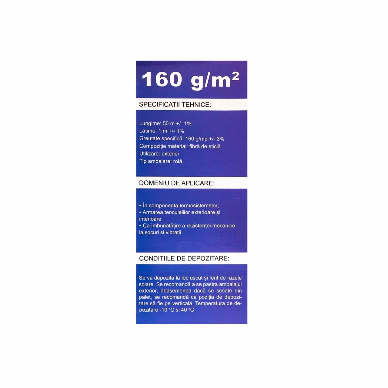 Plasa din fibra de sticla 1x50m, 145 gr/mp, culoare orange