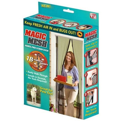Plasa usa pentru tantari, muste sau alte insecte Magic Mesh, Inchidere Magnetica, negru