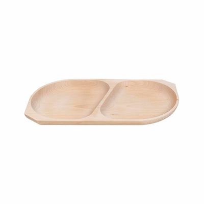 Platou din lemn de fag cu 2 compartimente, 44x23x2.5 cm pentru servire