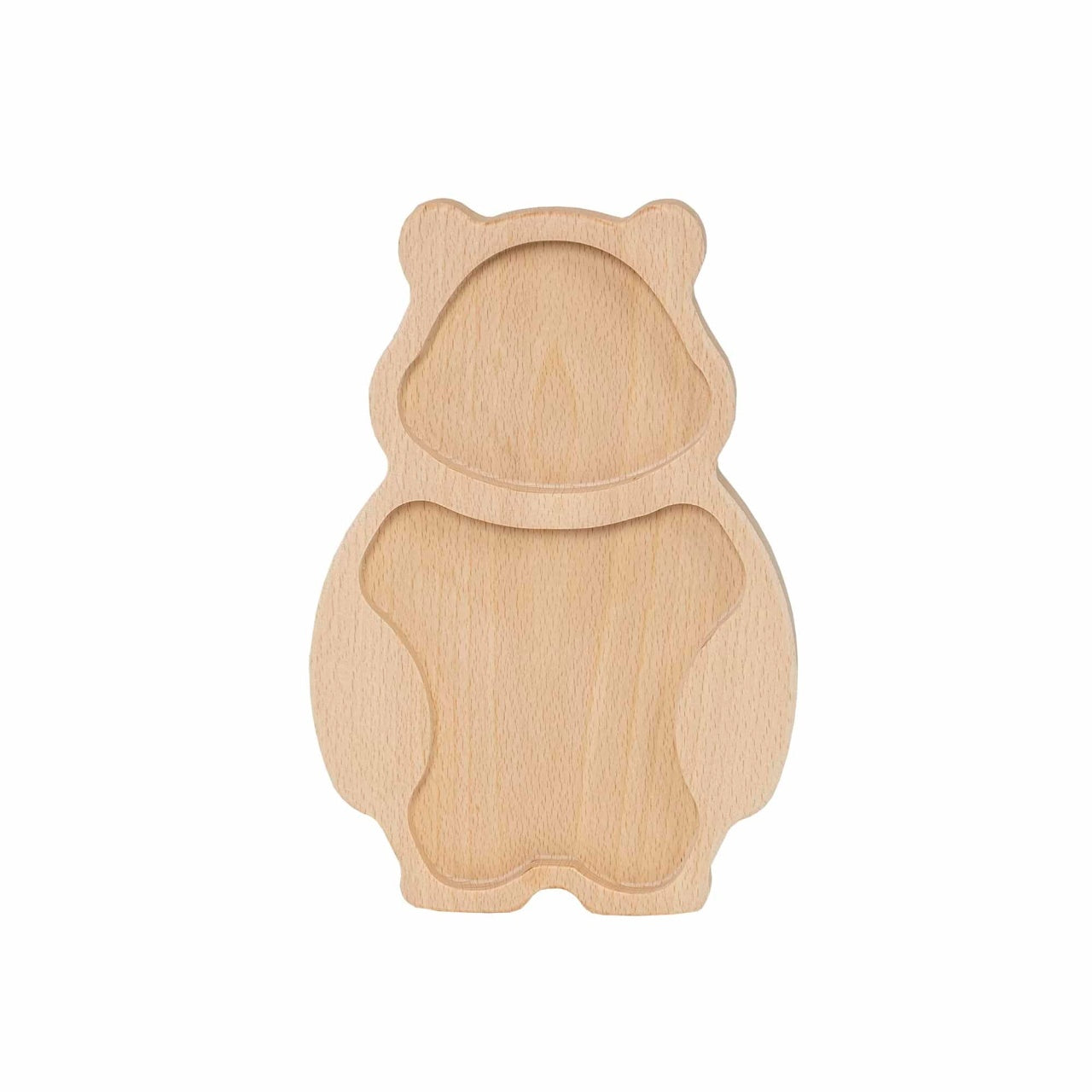 Platou din lemn masiv fag pentru copii, forma urs, 30x20x2cm