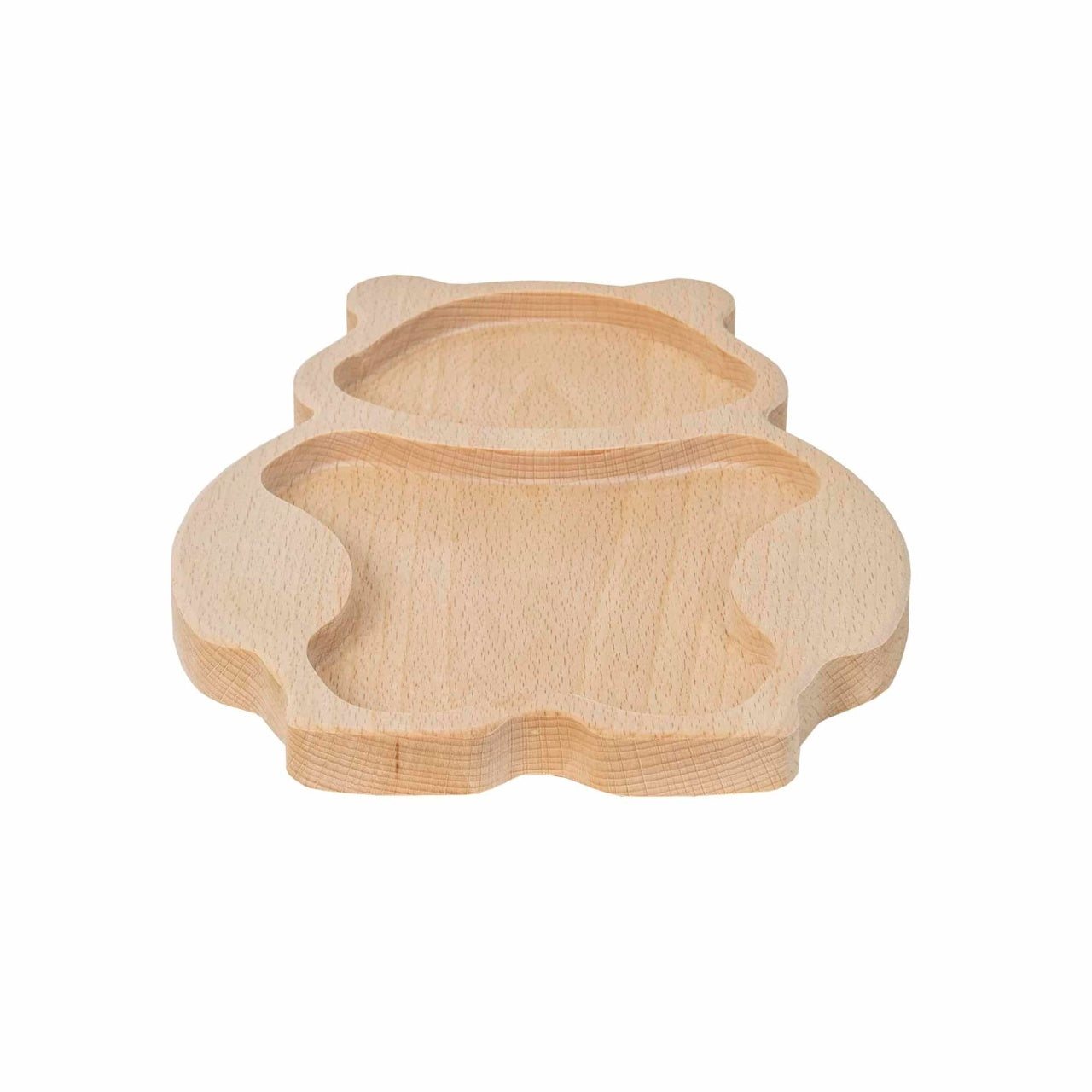 Platou din lemn masiv fag pentru copii, forma urs, 30x20x2cm