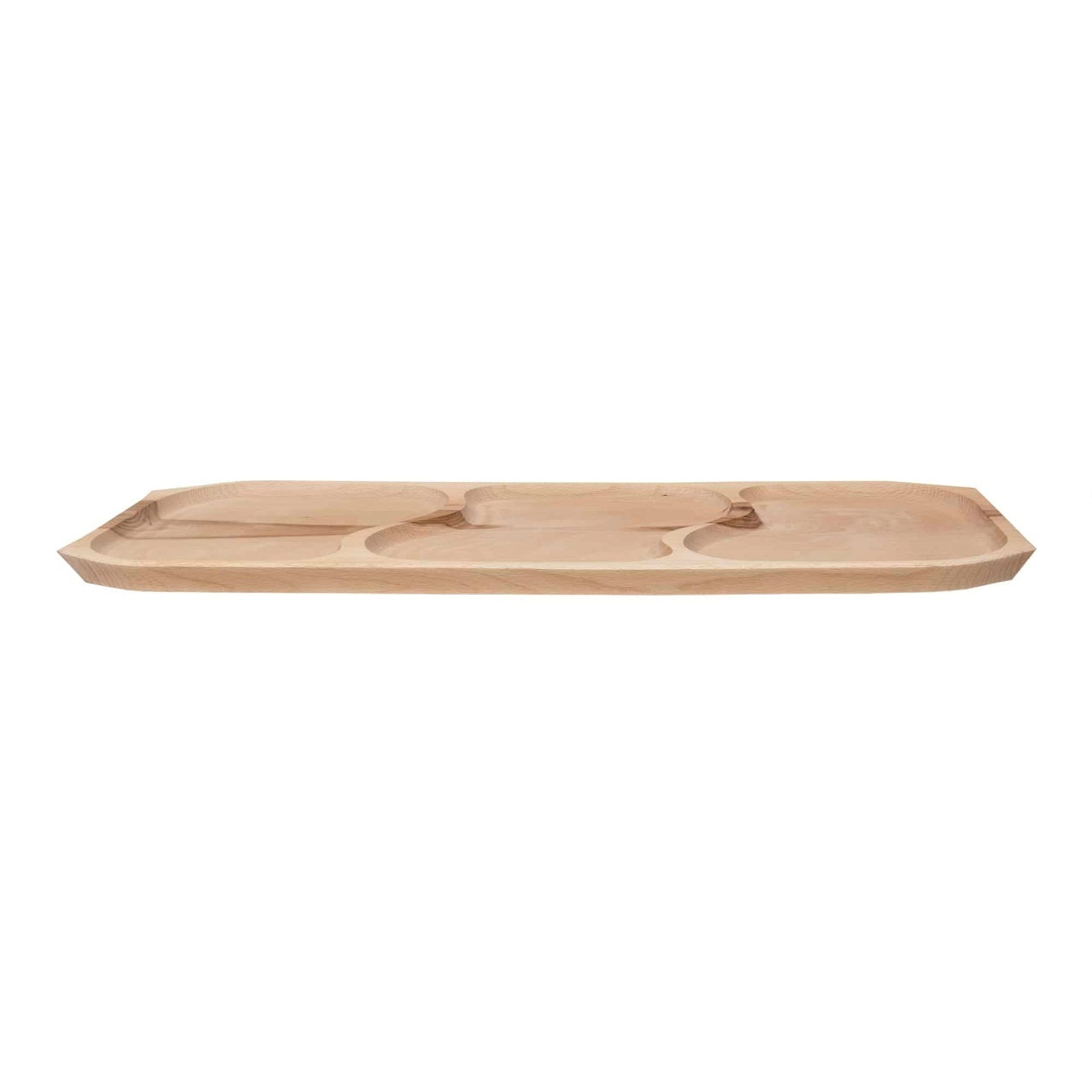 Platou lemn dreptunghiular cu 3 compartimente 65x26x2.5cm pentru servit