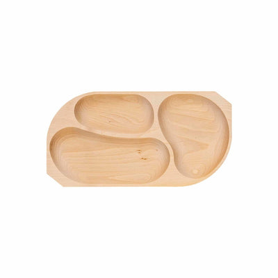 Platou lemn fag cu 3 compartimente, 44x23x2.5 cm pentru servire