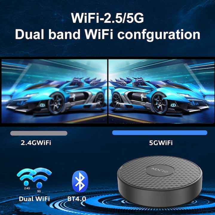 Player TV Stick Ultra HD, Telecomanda vocala, Kit de actualizare Smart TV Plug and Play, configurare sistem karaoke acasa, negru