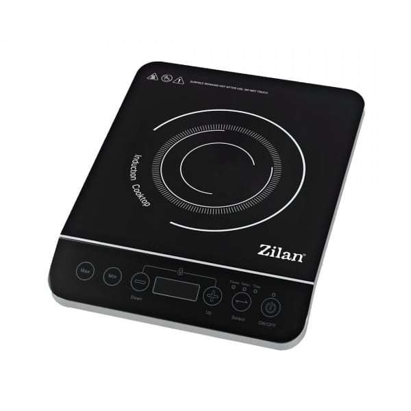 Plita cu inductie 2000W, geam cristal negru, oprire automata, 10 functii, cronometru