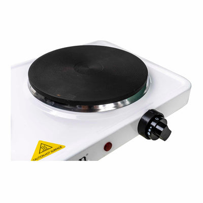 Plita electrica 2 arzatoare, 2500W, termostat reglabil, culoare alba