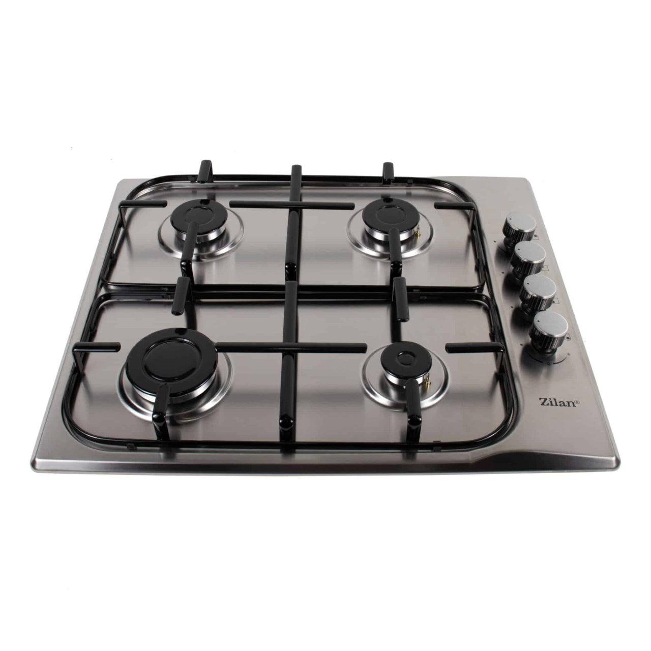 Plita incorporabila cu 4 ochiuri, gaz GPL sau natural, fara aprindere electrica, inox