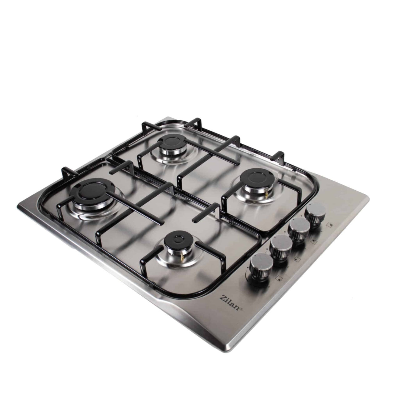 Plita incorporabila cu 4 ochiuri, gaz GPL sau natural, fara aprindere electrica, inox