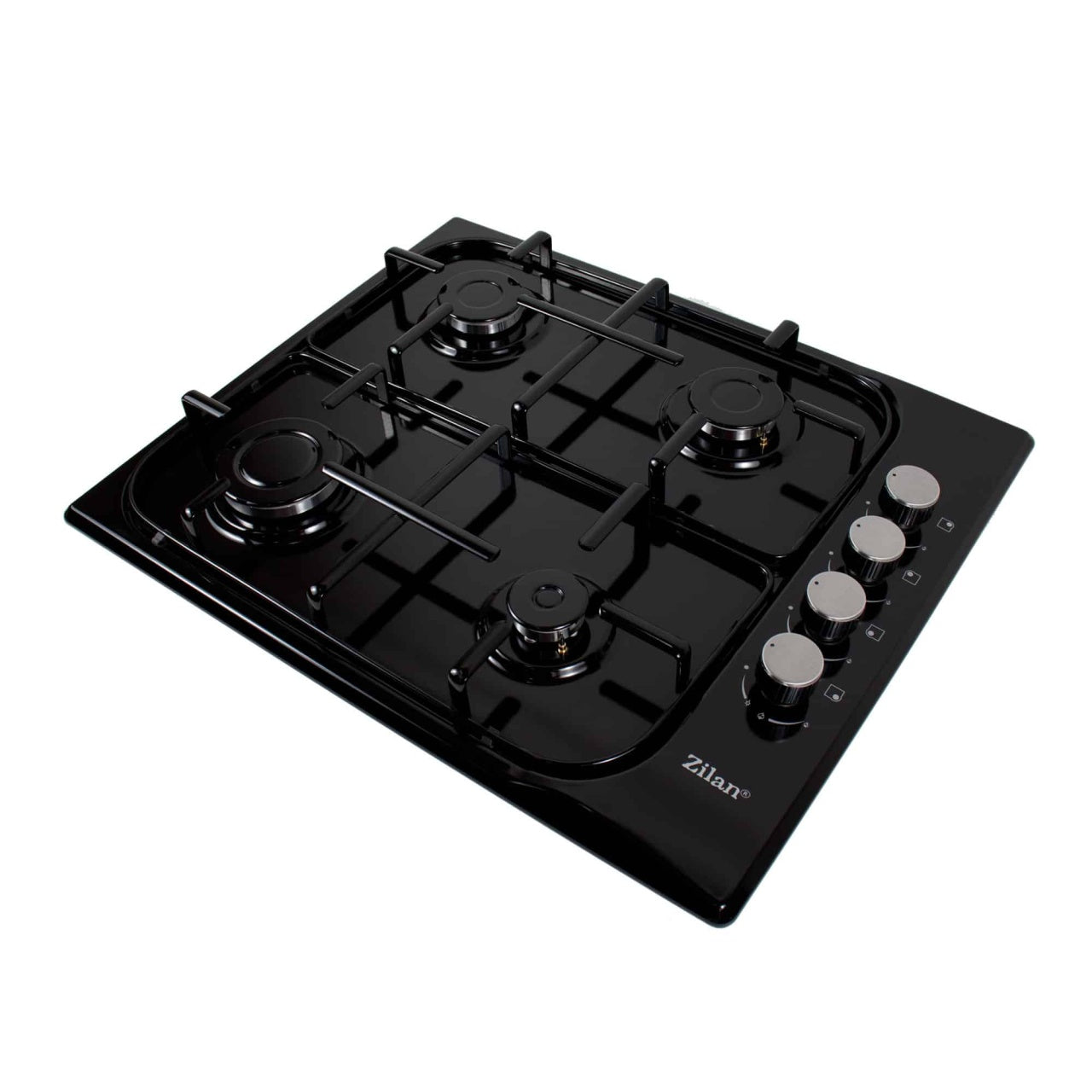 Plita incorporabila gaz GPL sau natural, 4 ochiuri, aprindere electrica, negru