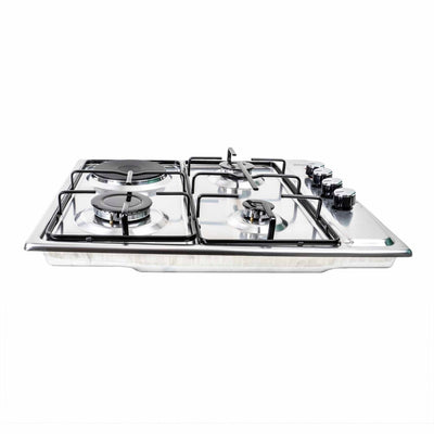Plita incorporabila inox, GPL/GN, 3 arzatoare + 1 electric 1000W, aprindere electrica
