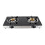 Plita portabila, cu baza din inox si sticla, 2 arzatoare, control mecanic, negru
