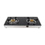 Plita portabila, cu baza din inox si sticla, 2 arzatoare, control mecanic, negru