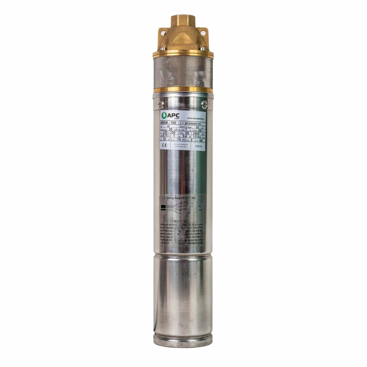 Pompa apa submersibila 1100W, debit 50l/min, inaltime refulare 65m, inox