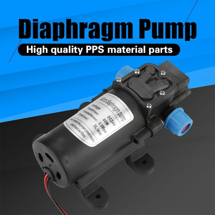 Pompa de apa electrica cu diafragma, 12V, putere 60W, debit 5L/min, aspiratie verticala- 1.5m/4.92ft, ridicare- 50m/164.04ft, negru