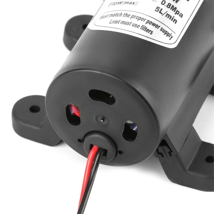 Pompa de apa electrica cu diafragma, 12V, putere 60W, debit 5L/min, aspiratie verticala- 1.5m/4.92ft, ridicare- 50m/164.04ft, negru