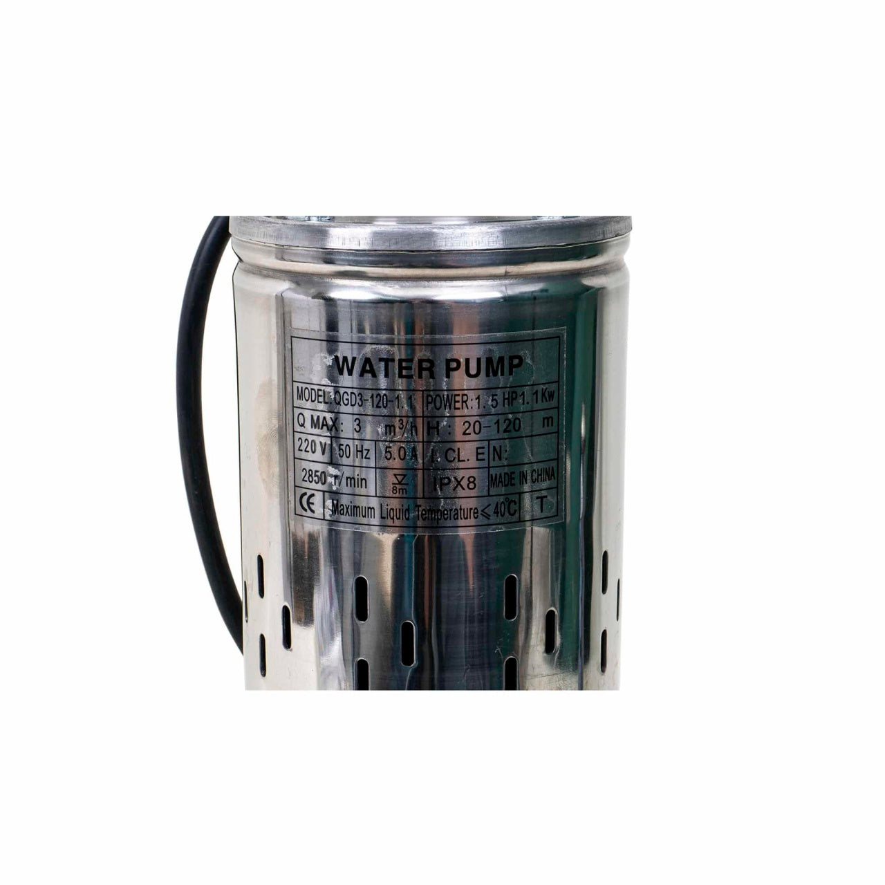 Pompa de apa QGD3-120-1.1, putere 1.1 kW, inaltime maxima 120 m, inox