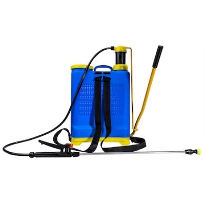 Pompa de stropit electrica si manuala tip vermorel, capacitate 16L, pentru gradina, pomi, legume, cu suport pentru umar, albastru