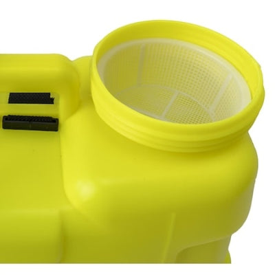 Pompa de stropit manuala tip vermorel, capacitate 20L, pentru gradina, pomi, legume, cu suport pentru umar, galben