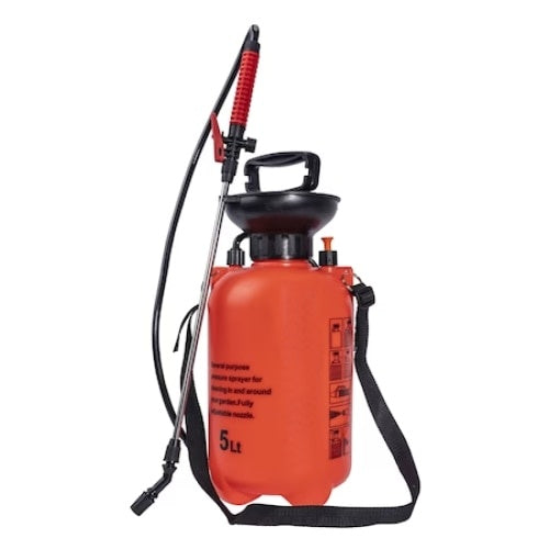 Pompa de stropit manuala tip vermorel, capacitate 5L, pentru gradina, pomi, legume, rosu