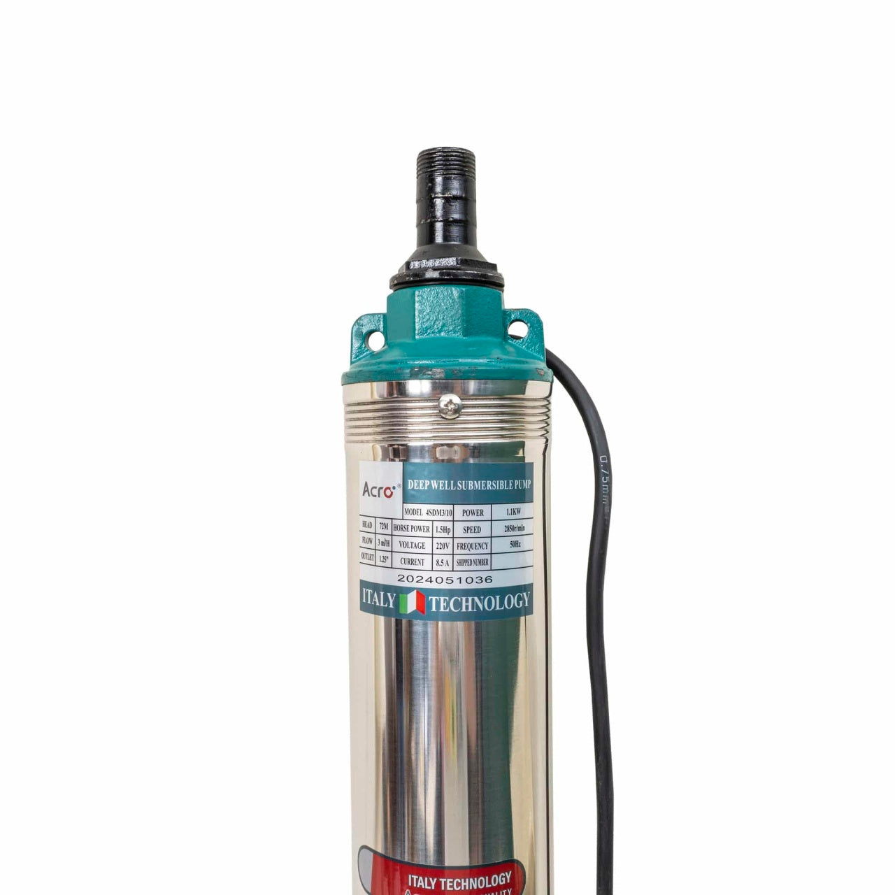 Pompa submersibila din inox, 1100W, cablu 1.5m, pentru apa curata