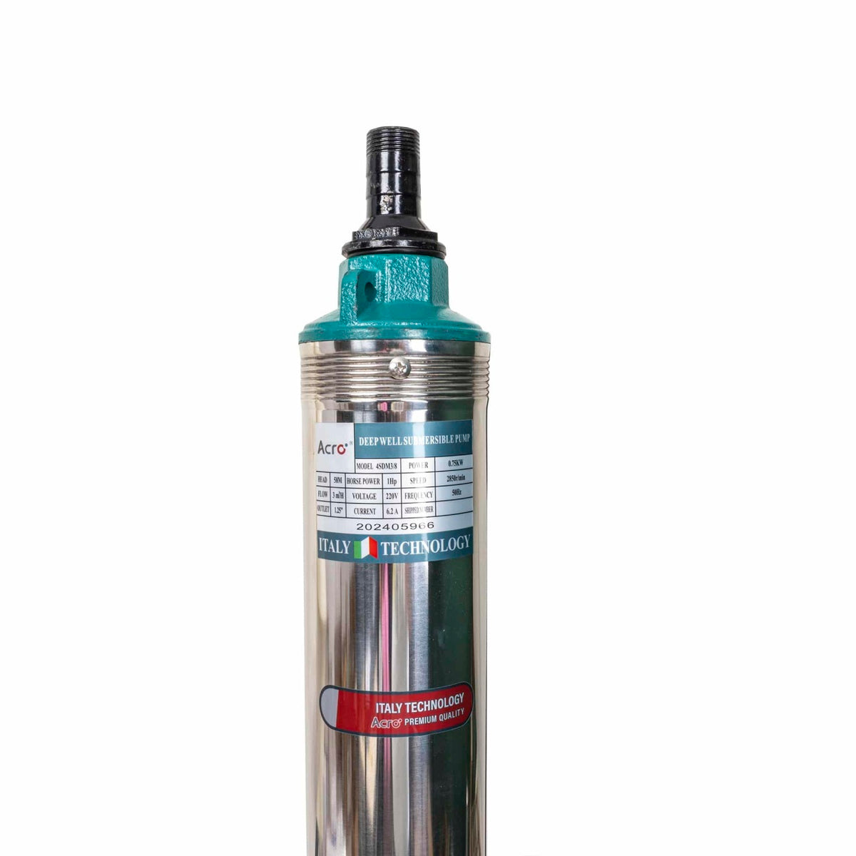 Pompa submersibila inox 750W cu turbina, cablu 1.5m, pentru apa curata