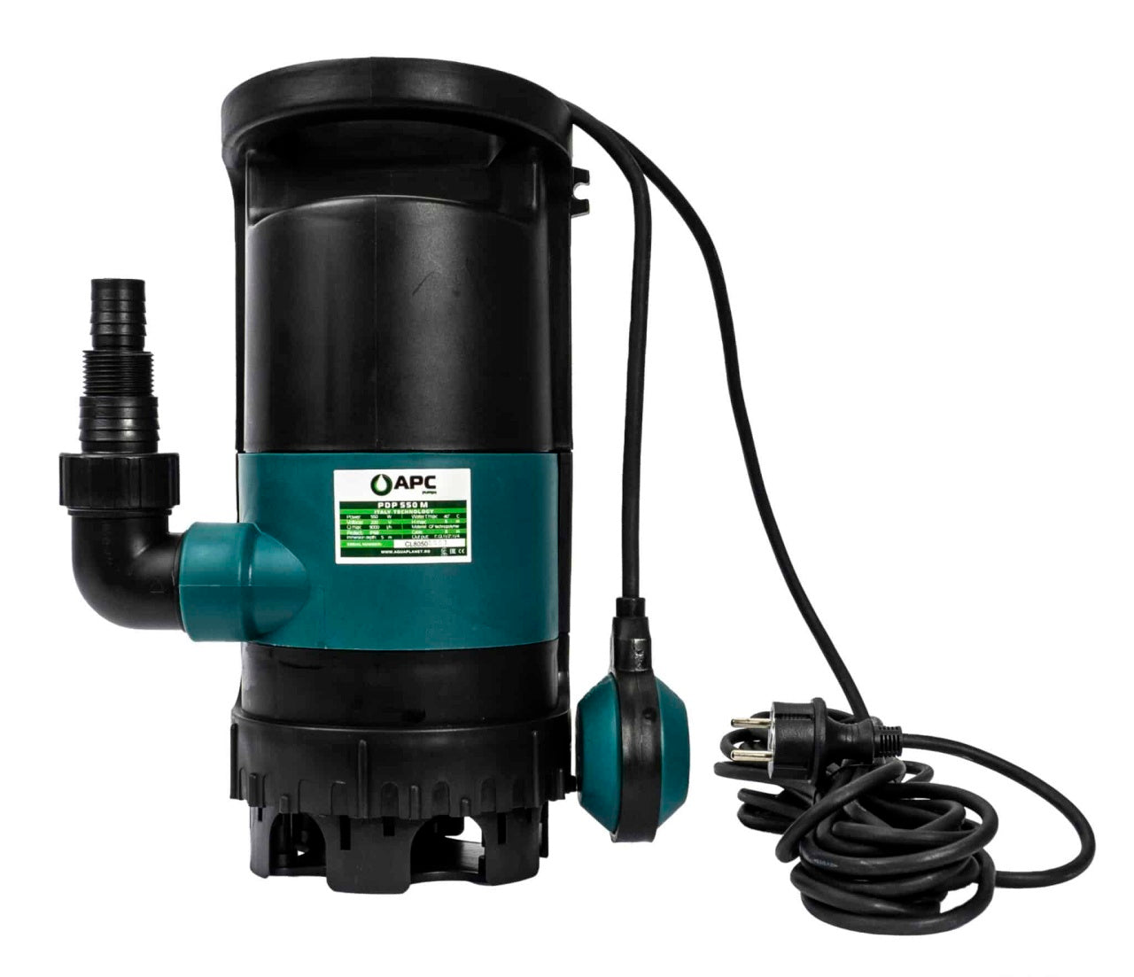 Pompa submersibila pentru drenaj cu plutitor, 550W, debit 9000 l/h, negru/turcoaz