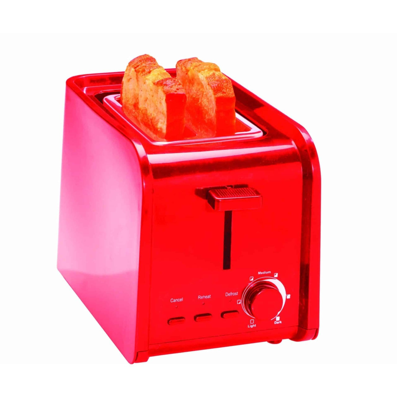 Prajitor de paine 2 felii, 7 nivele prajire, 750W, Rosu