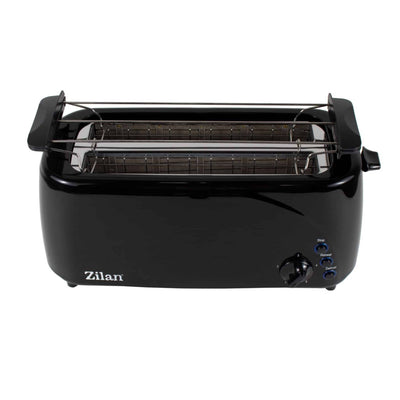 Prajitor de paine 4 felii, long slot, 1400W, functie dezghetare, negru