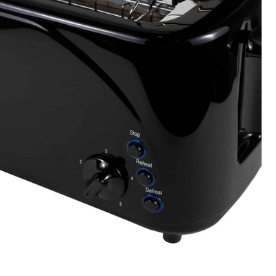 Prajitor de paine 4 felii, long slot, 1400W, functie dezghetare, negru
