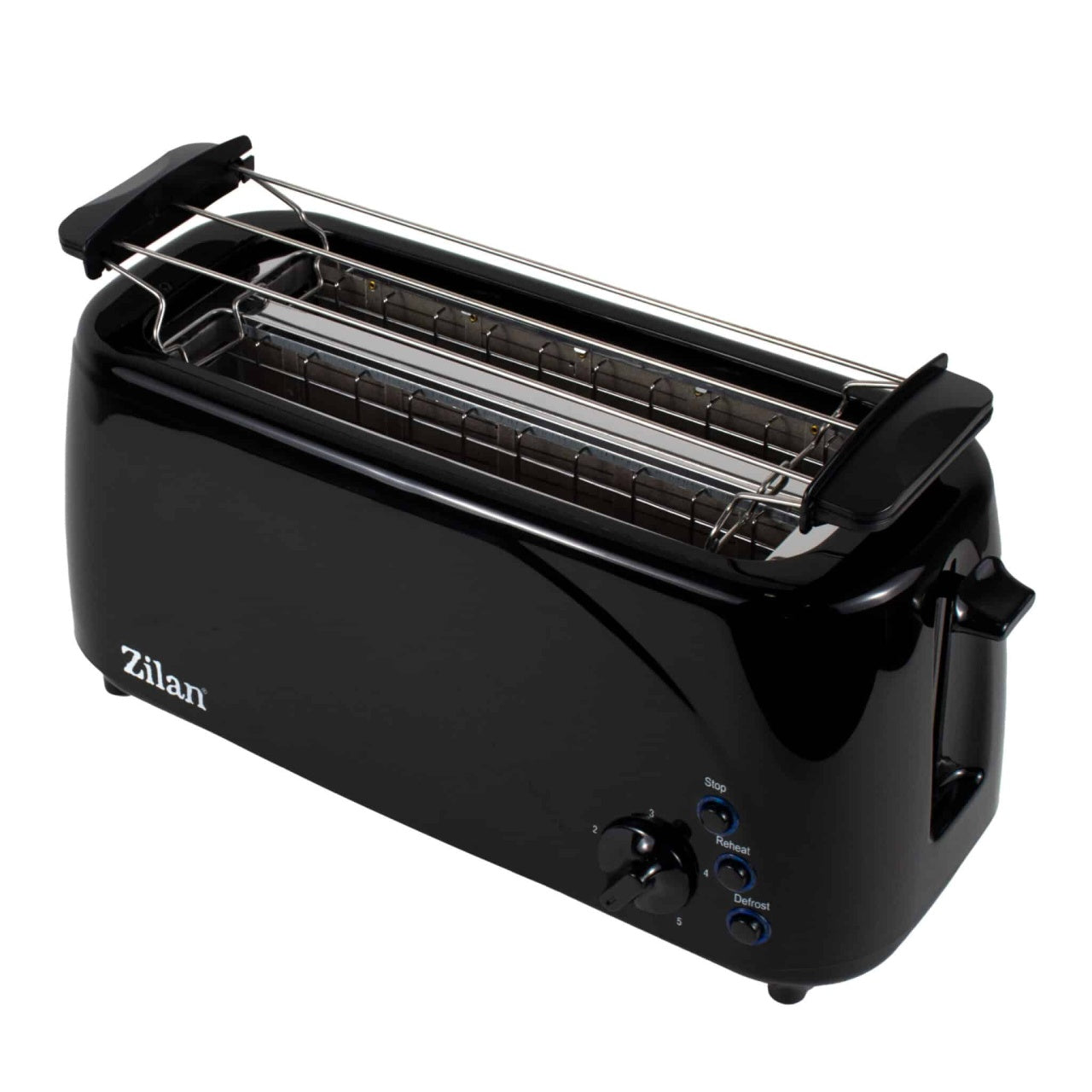 Prajitor de paine 4 felii, long slot, 1400W, functie dezghetare, negru