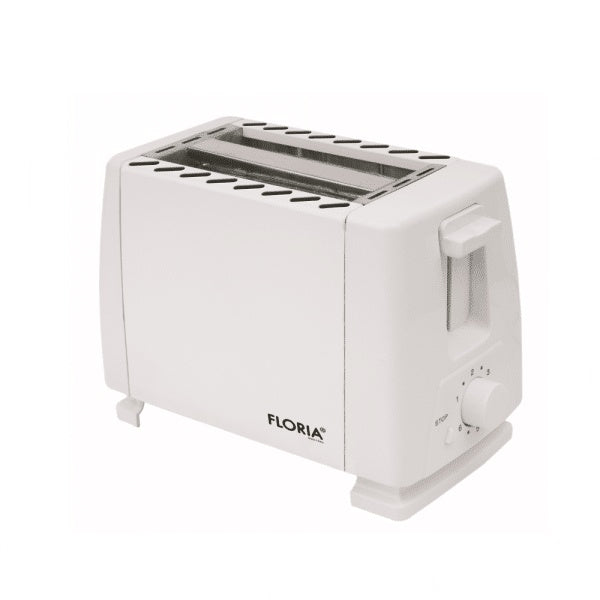 Prajitor de paine 700W, 2 felii, 7 nivele temperatura, buton oprire, carcasa inox alb