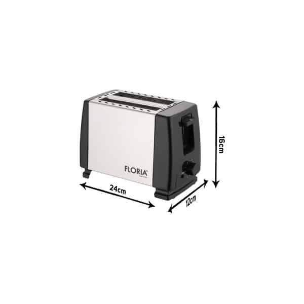 Prajitor de paine 700W, 2 felii, 7 trepte prajire, Negru/Inox