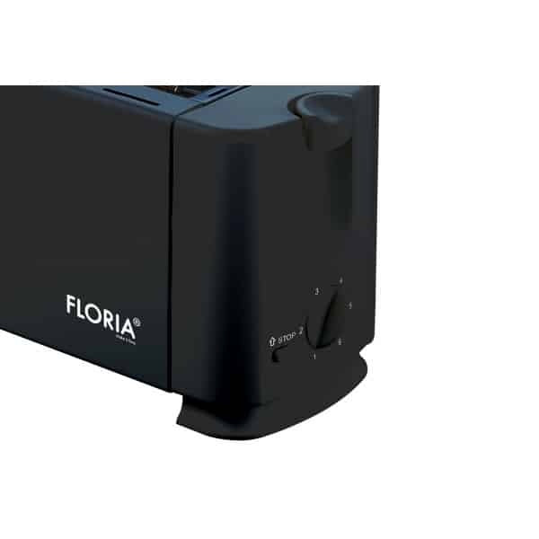 Prajitor de paine 700W, 7 trepte prajire, 2 felii, carcasa inox negru