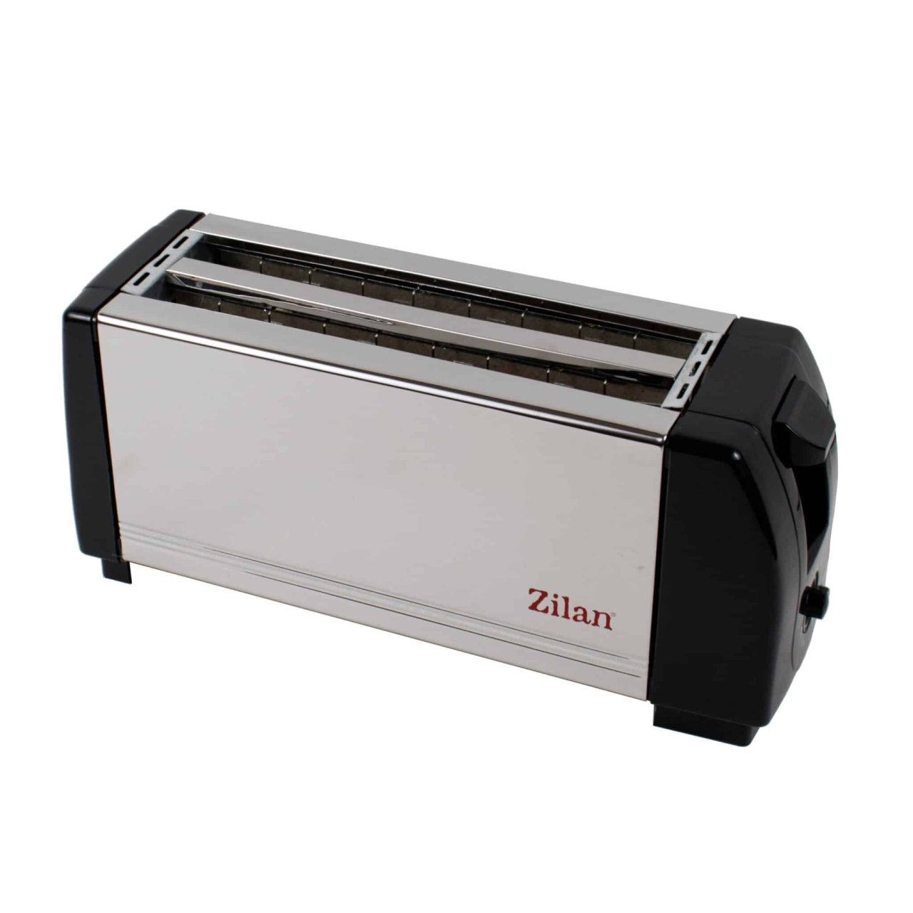 Prajitor de paine metalic, 4 felii, fante lungi, 1300W, negru-argintiu