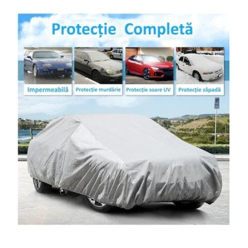 Prelata Auto FOXMAG24 Universala, Impermeabila, 3 Straturi, Protectie Grindina, Marime XL, 540x175x120 cm, Moderna, Gri