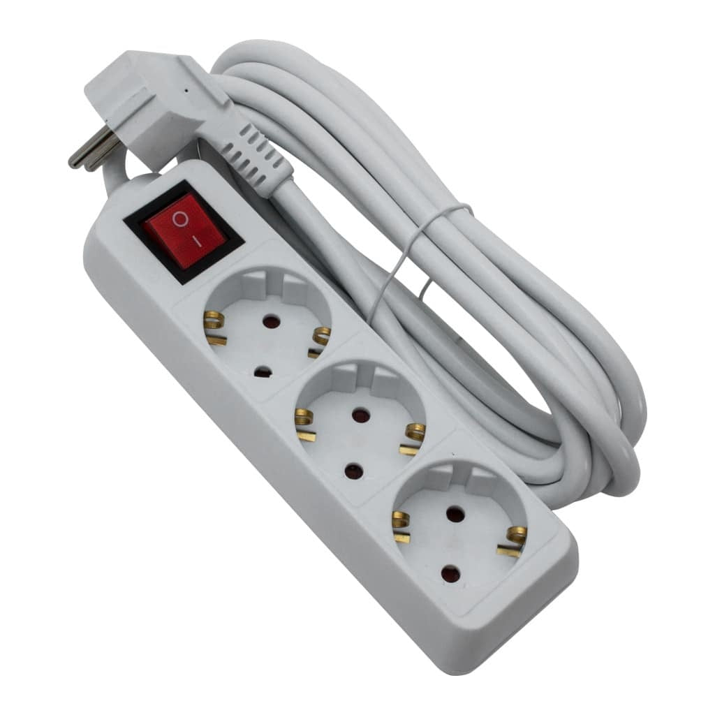 Prelungitor 3 prize, cablu 3x1.5mm, lungime 5m cu intrerupator si protectie copii