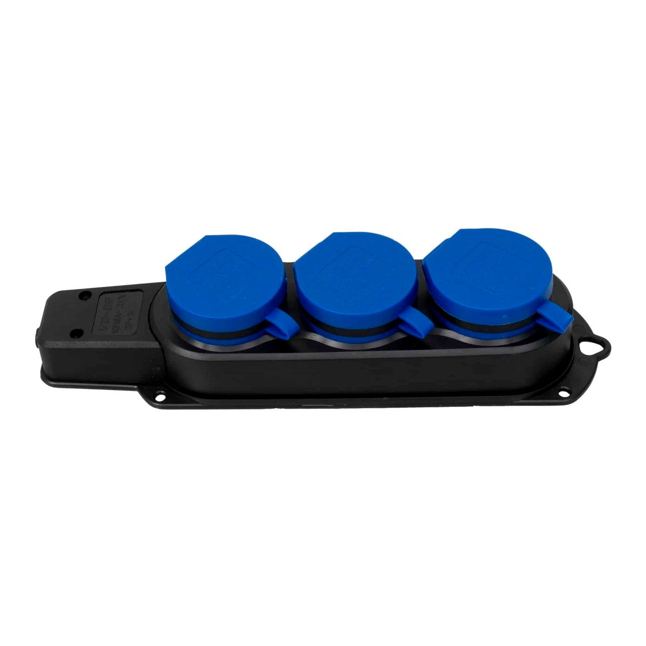 Prelungitor cauciucat exterior, 3 lacasuri, 16A, IP44, fara cablu, negru
