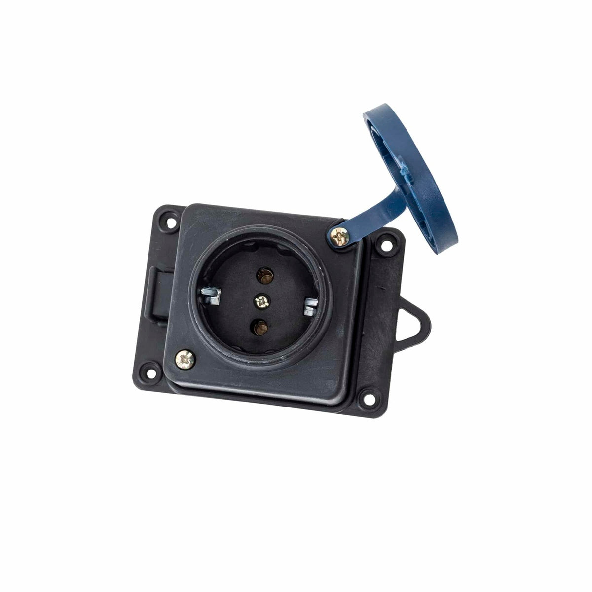 Prelungitor cauciucat exterior cu 1 locas, 16A, fara cablu, negru