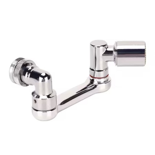 Prelungitor pentru baterie chiuveta, din metal, posibilitate de rotire pana la 1080°, argintiu