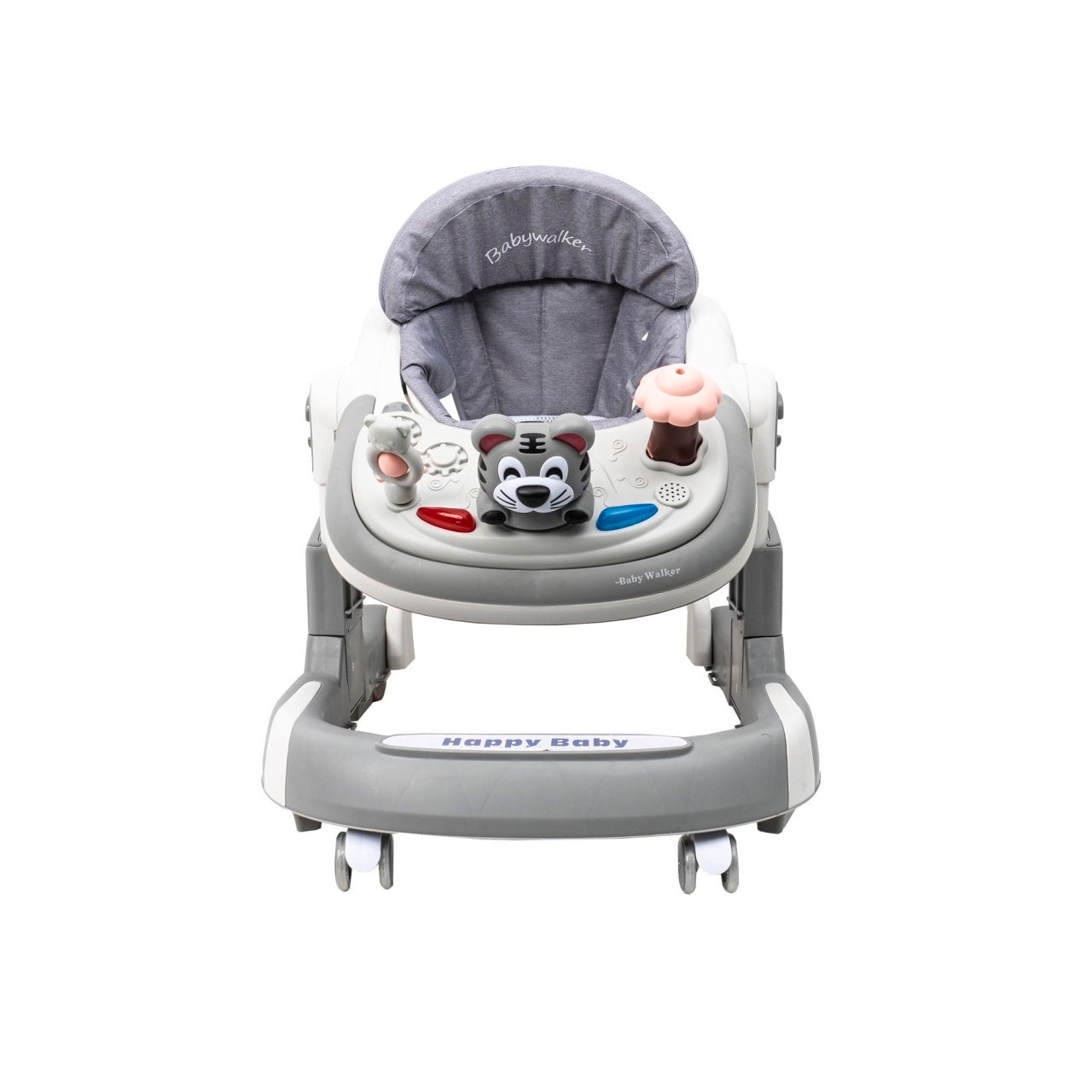 Premergator cu 6 roti silentioase, sezut reglabil, pliere usoara, gri, 6 luni+
