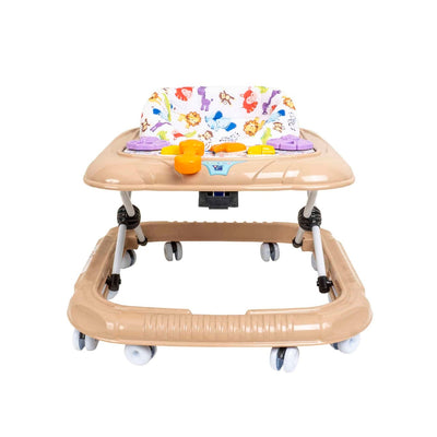Premergator cu scaun reglabil pentru 6+ luni, maro, 10 roti pivotante