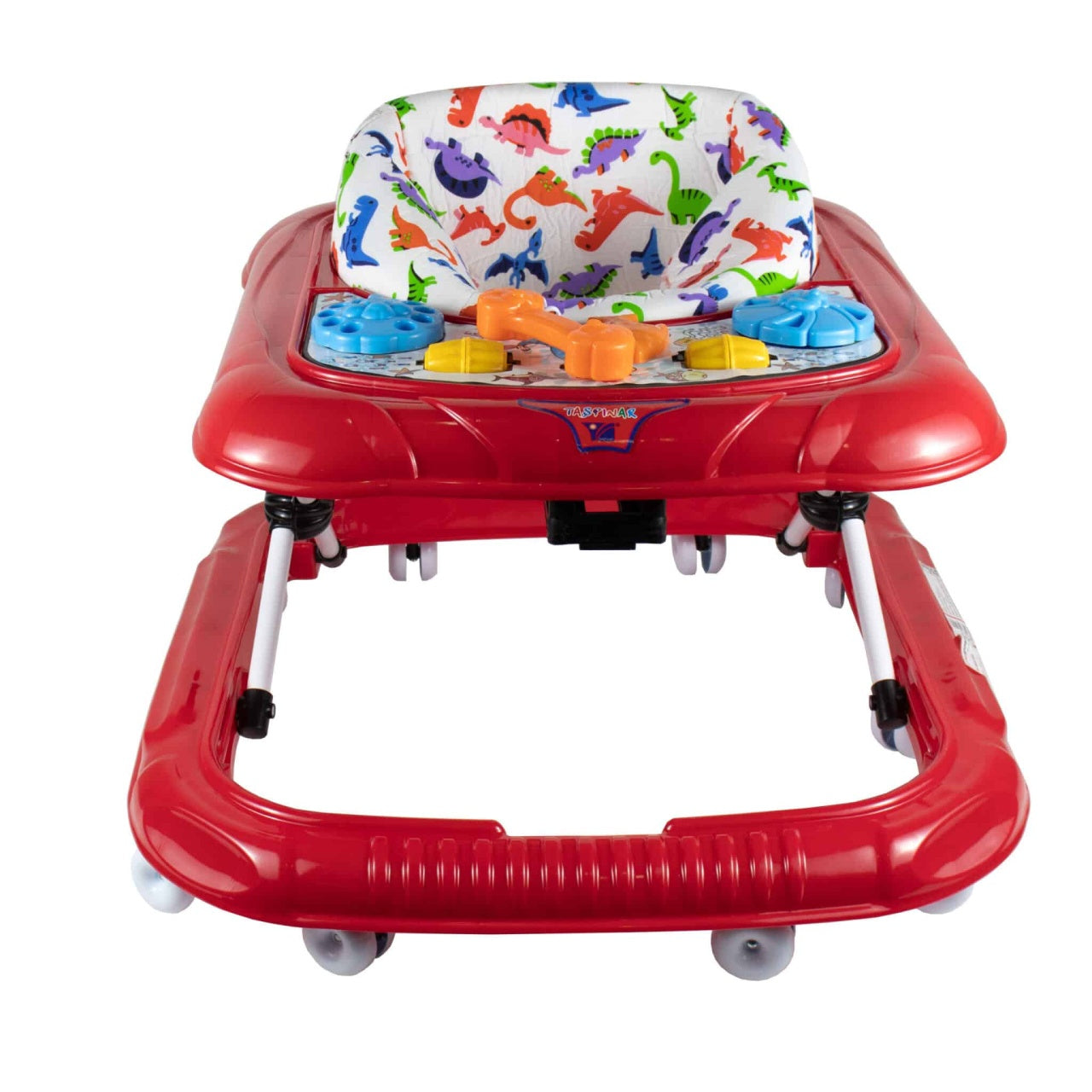 Premergator pentru bebelusi 6 luni cu scaun reglabil si roti pivotante, rosu