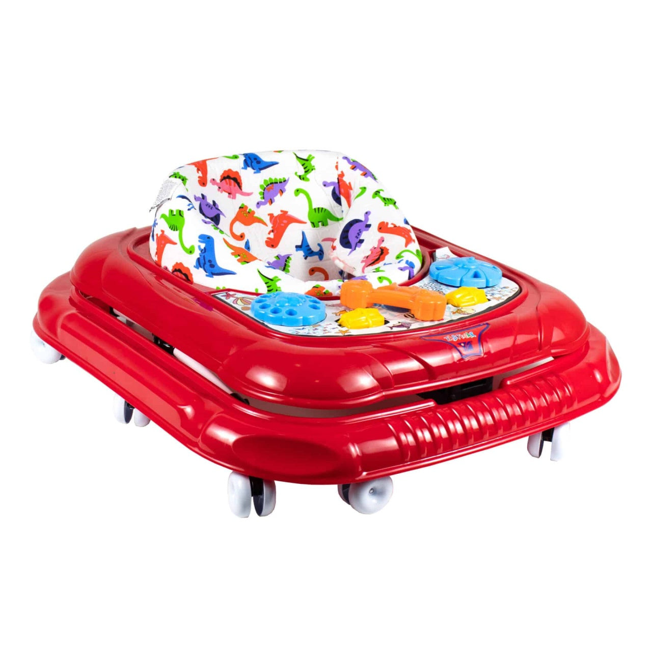 Premergator pentru bebelusi 6 luni cu scaun reglabil si roti pivotante, rosu