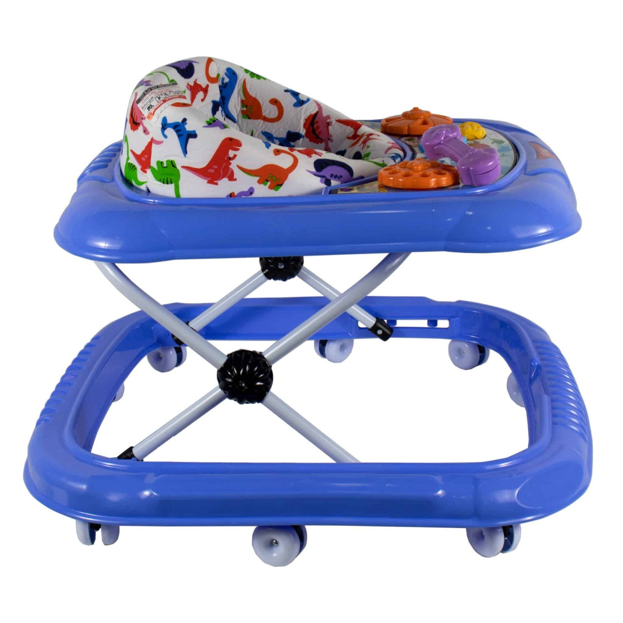 Premergator pentru copii 6 luni+ cu scaun reglabil si 10 roti pivotante, albastru