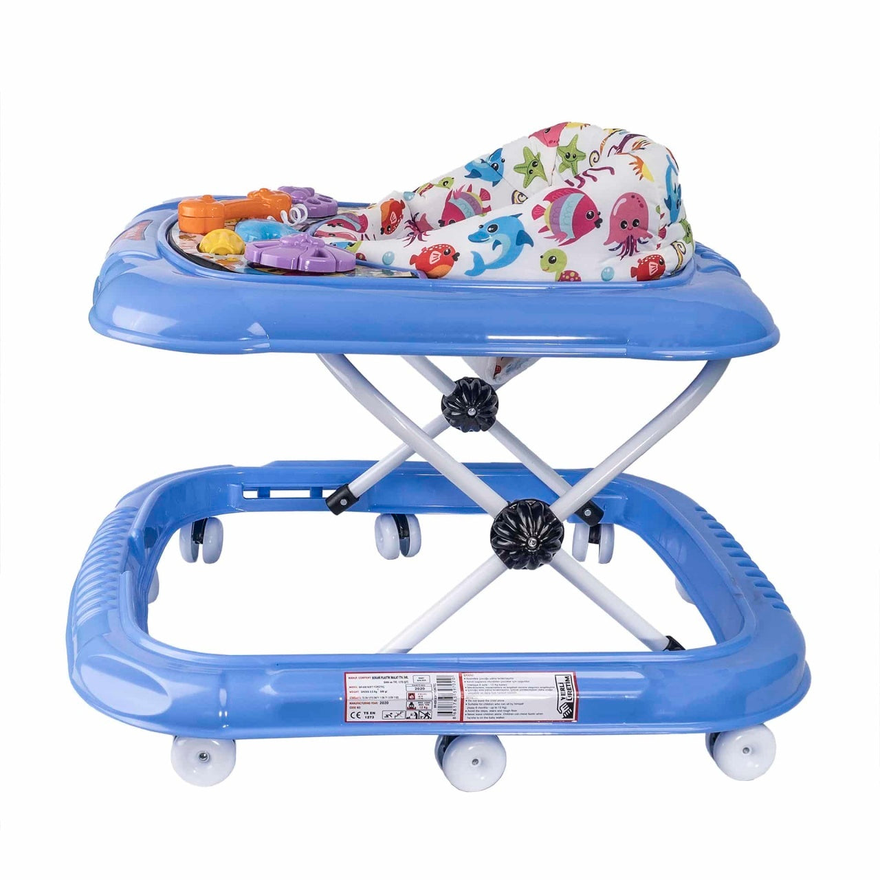Premergator pentru copii 6 luni cu scaun reglabil si roti pivotante, bleu
