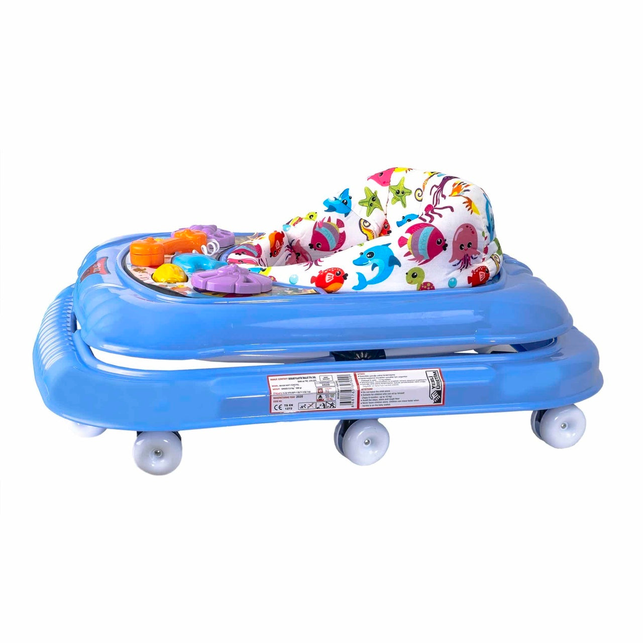 Premergator pentru copii 6 luni cu scaun reglabil si roti pivotante, bleu