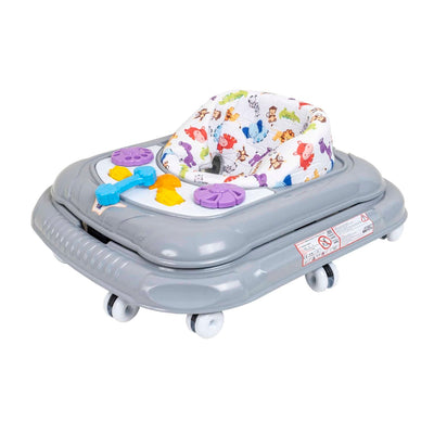 Premergator pentru copii 6 luni+, scaun reglabil, 10 roti 360°, gri