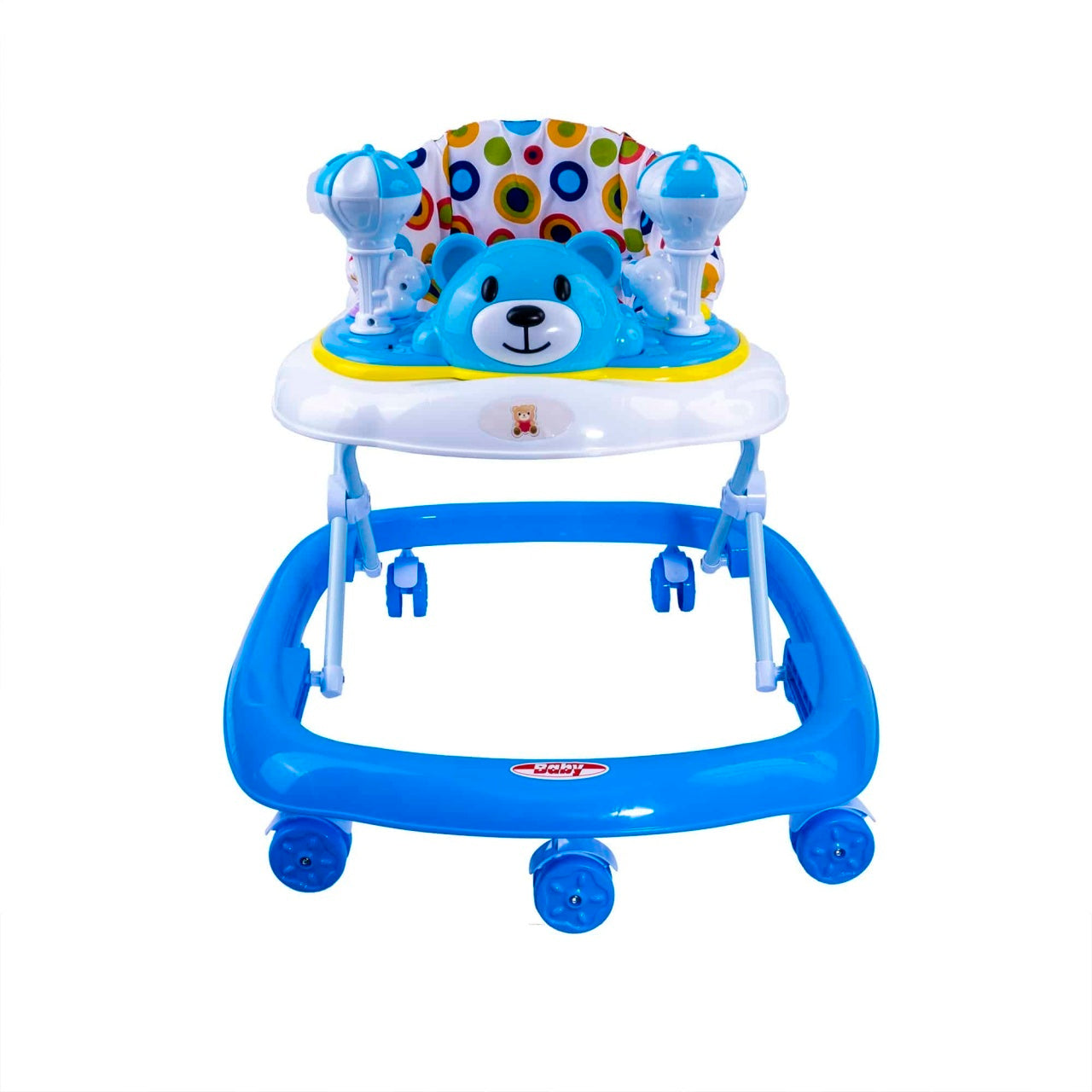 Premergator pentru copii 6 luni+, scaun reglabil, 7 roti pivotante, albastru