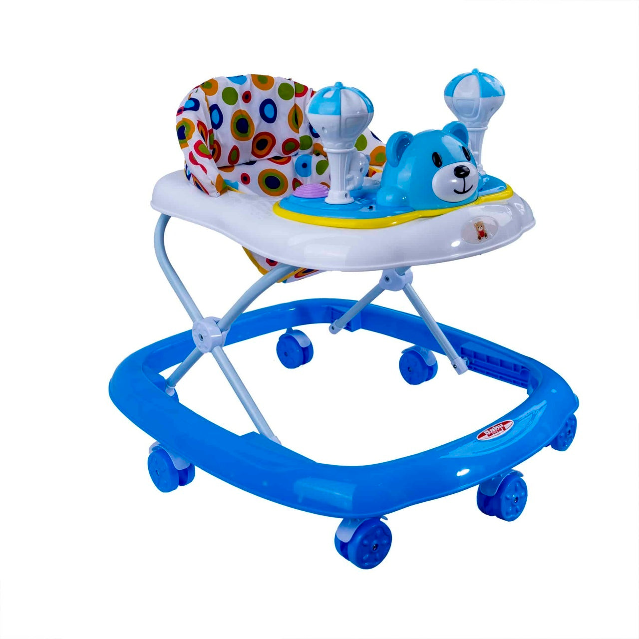 Premergator pentru copii 6 luni+, scaun reglabil, 7 roti pivotante, albastru