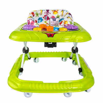 Premergator pentru copii cu scaun reglabil si roti pivotante, vernil